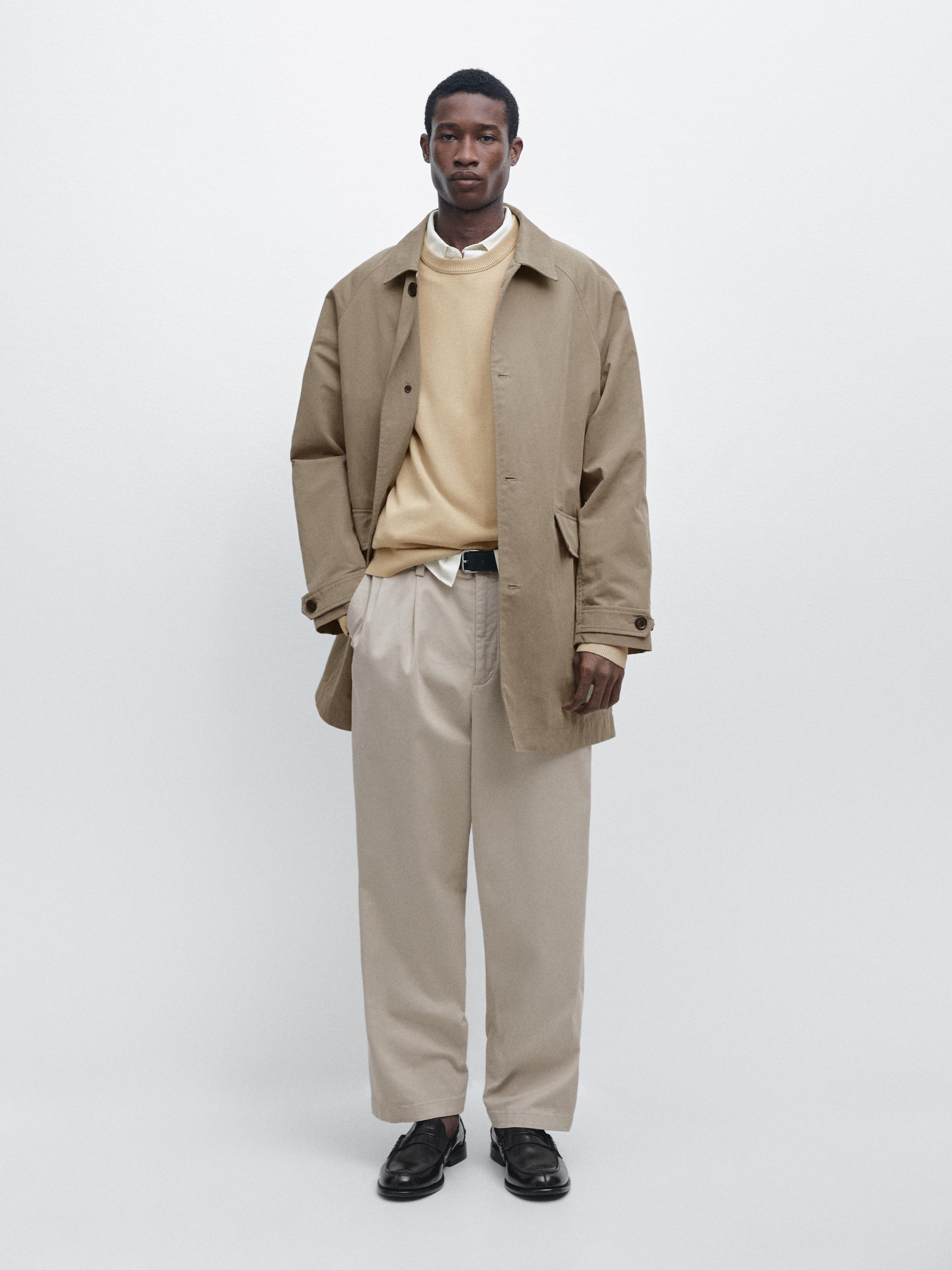 Lightweight cotton blend trench coat
